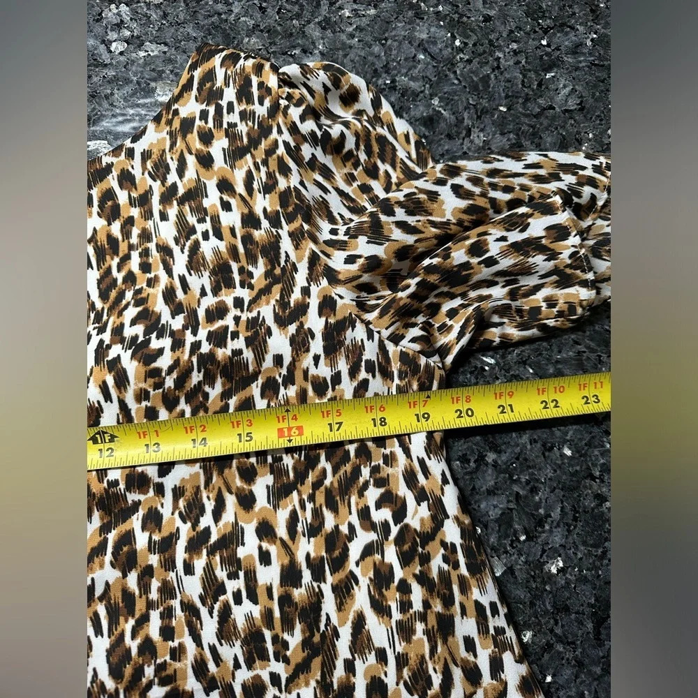 Banana Republic | Leopard Print Blouse Bow Tie Back Blouse Women’s Size Medium M - Picture 8 of 8